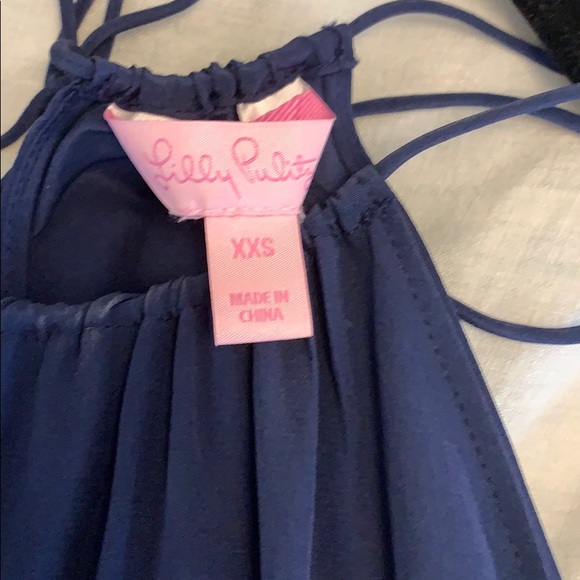 Lilly Pulitzer Navy Silk Tank Top - Picture 2 of 2